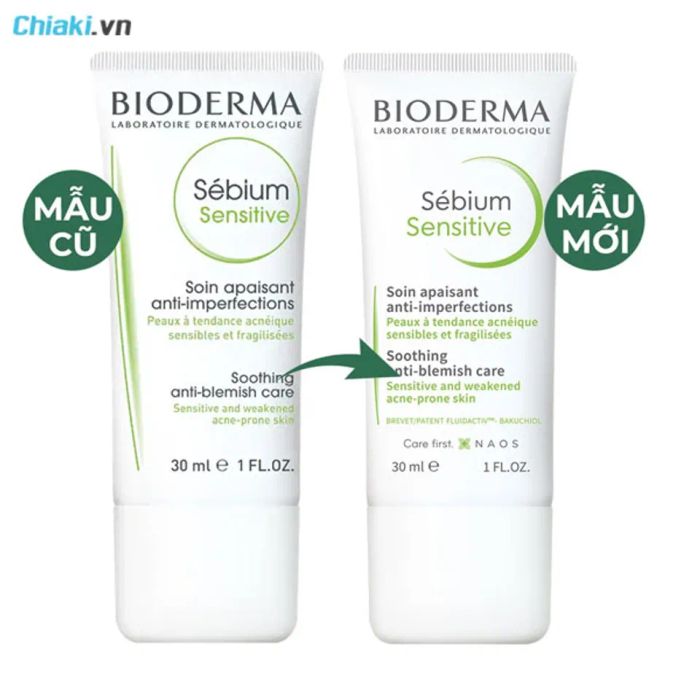 Kem dưỡng Bioderma xanh Sensitive