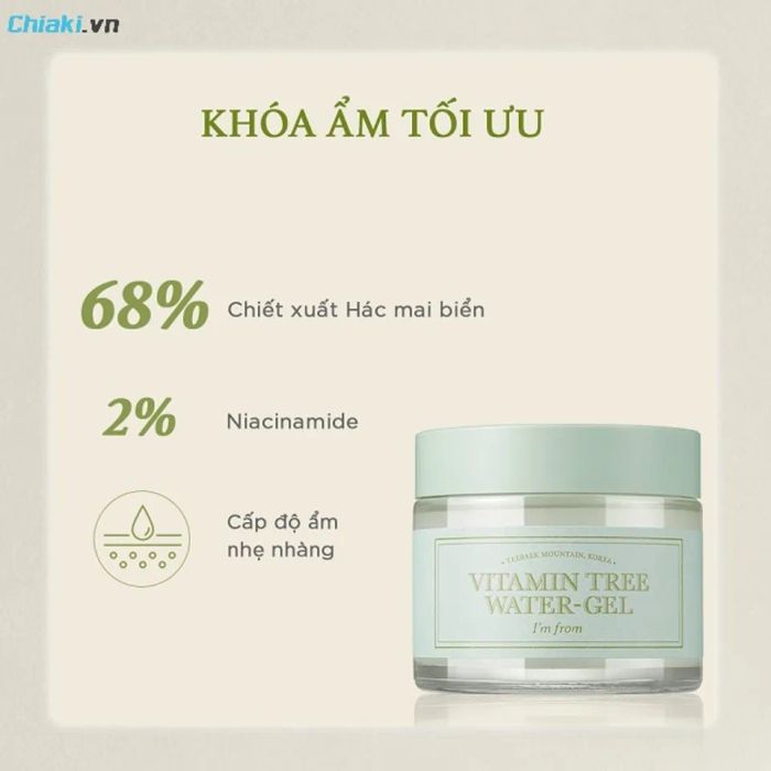 Vitamin Tree Water Gel có thành phần lành tính