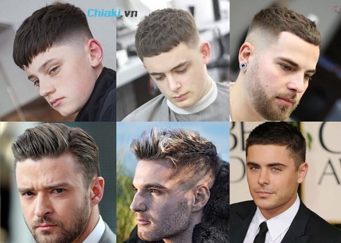 Kiểu tóc Short quiff phù hợp với gương mặt tròn