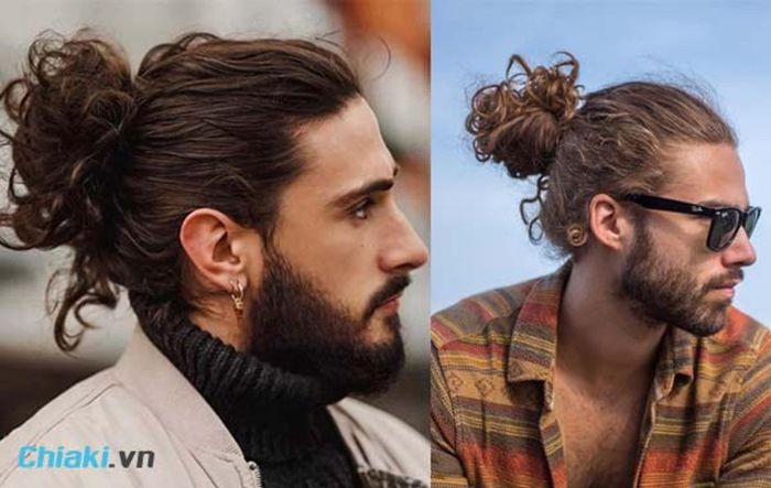 Uốn tóc nam kiểu Man Bun