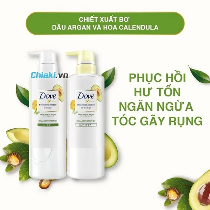 Dầu gội Dove phục hồi hư tổn Dove Botanical Selection