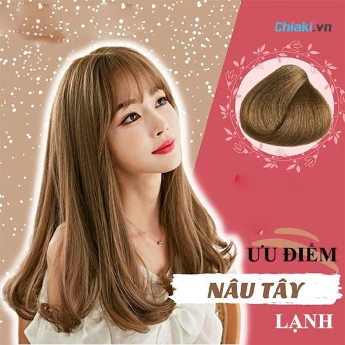 Nhuộm tóc màu nâu tây lạnh