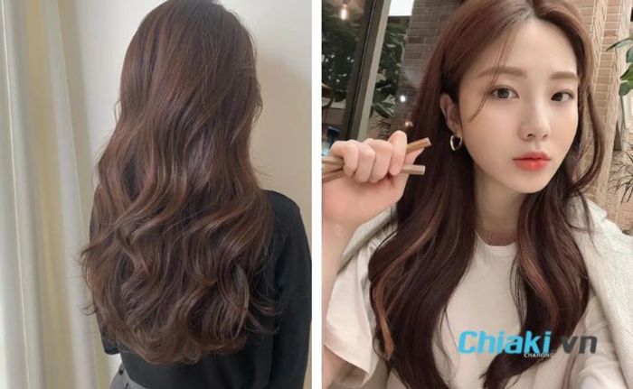 Phong cách san hô tự nhiên cho mái tóc màu nâu