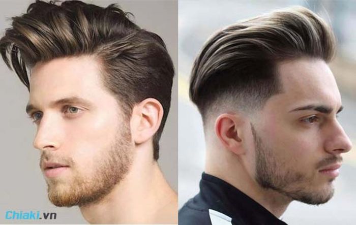 uốn tóc nam kiểu Pompadour