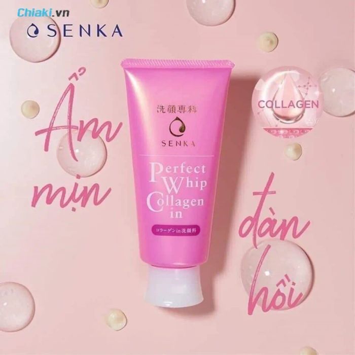 Sữa rửa mặt hỗ trợ tạo bọt Senka Perfect Whip Collagen