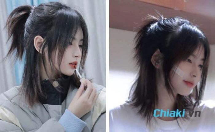 Tóc nữ mullet buộc phần sau