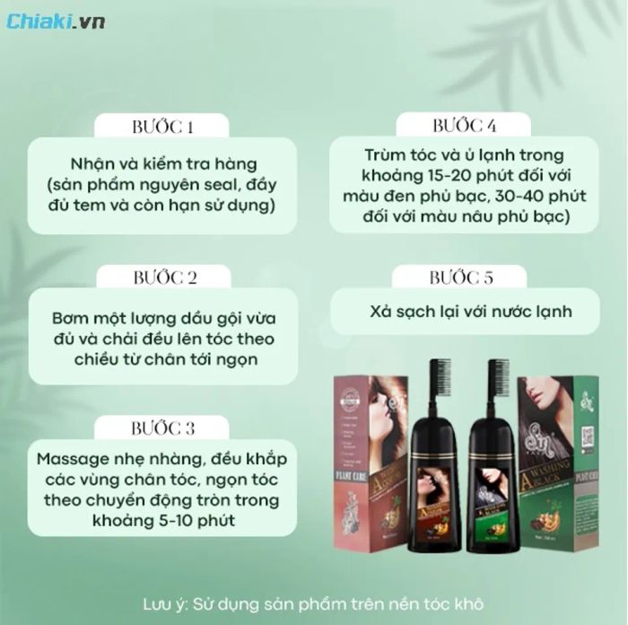 Cách sử dụng dầu gội phủ bạc Sin Hair hiệu quả tại nhà