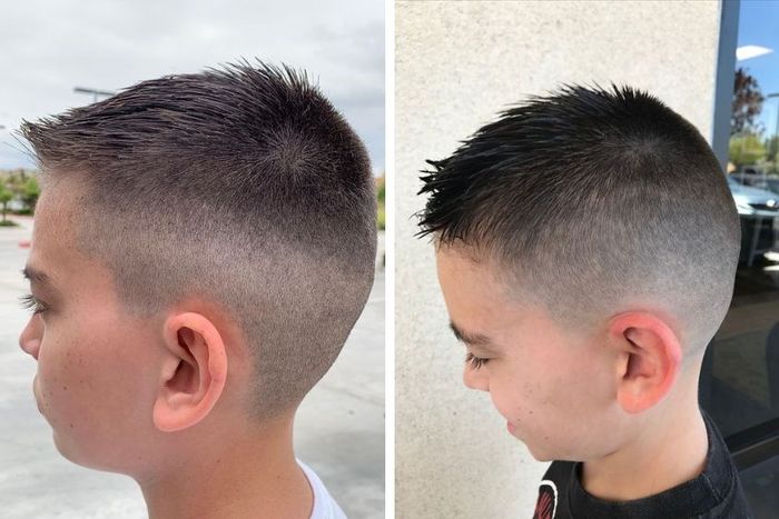 Mẫu tóc faux hawk cho bé trai tóc ngắn