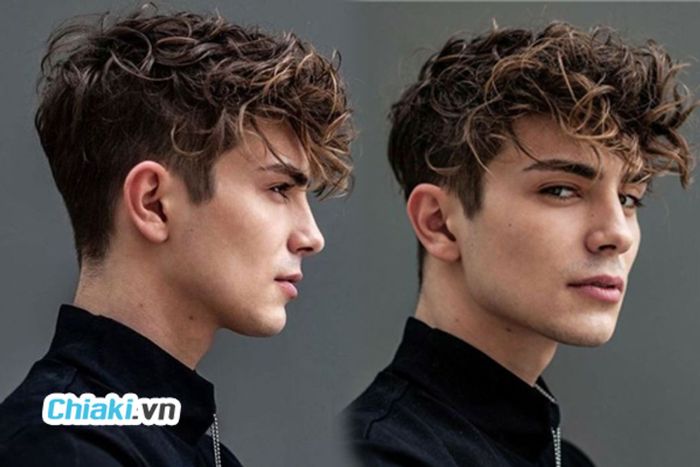 Kiểu Tóc Hai Mái Mohican Tỉa Layer mái dài uốn