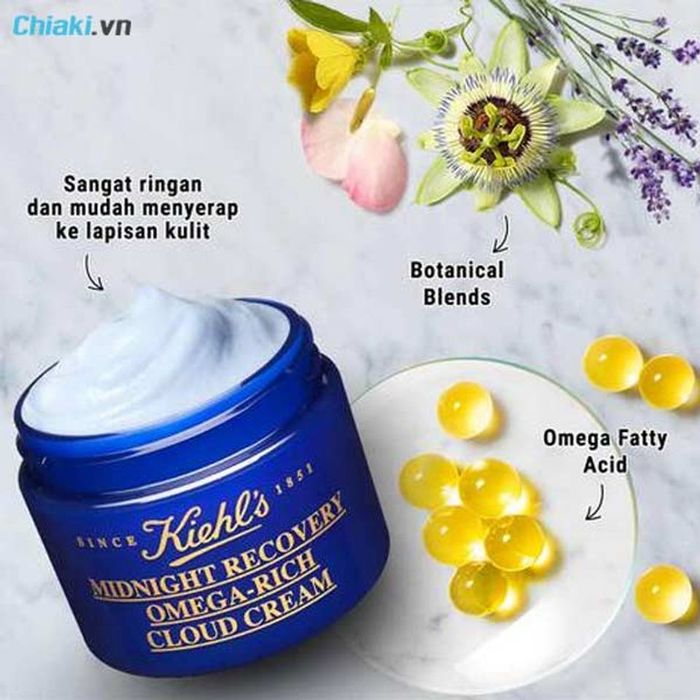 Kem dưỡng ẩm phục hồi da Kiehl's Midnight Recovery Omega Rich Cloud Cream 