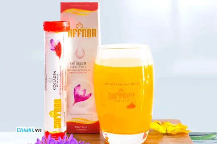 Viên Sủi Trắng Da Saffron Collagen Extra White