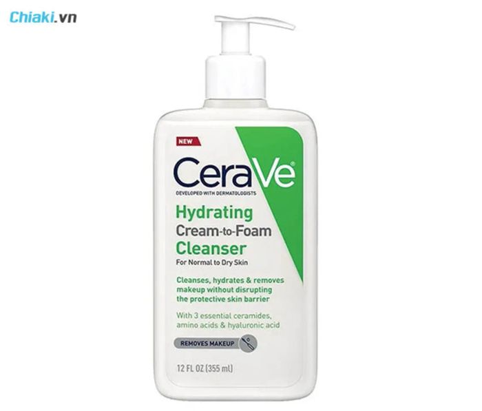 Sữa rửa mặt Cerave Hydrating Cream-to-Foam Cleanser