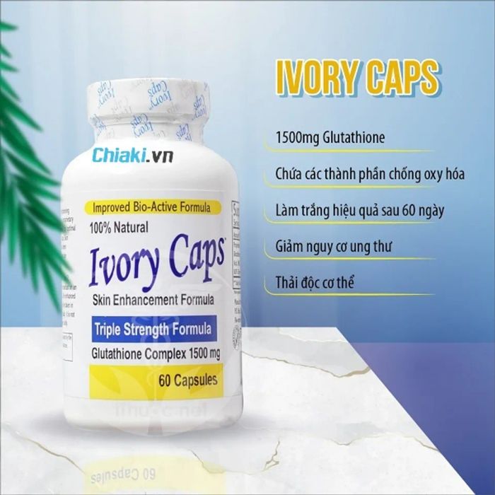 Viên uống trắng da Ivory Caps Glutathione của Mỹ