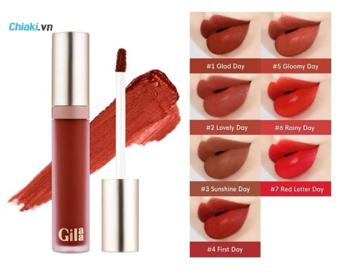 Son kem lì Gilaa Long Wear Lip Cream Rich Rosie Collection màu 06 đỏ cam