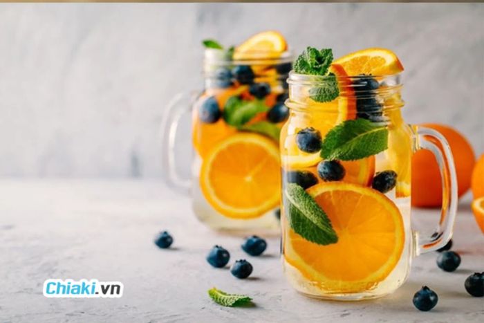 Giảm cân Detox Mix nho, cam và việt quất