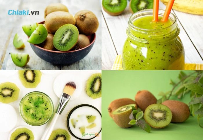 Quả Kiwi kích thích sản xuất collagen tự nhiên, giúp da mềm mại và trắng hồng