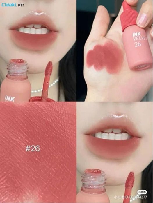 Son Peripera Ink velvet 26 Neutral Tone - Màu hồng dâu tây
