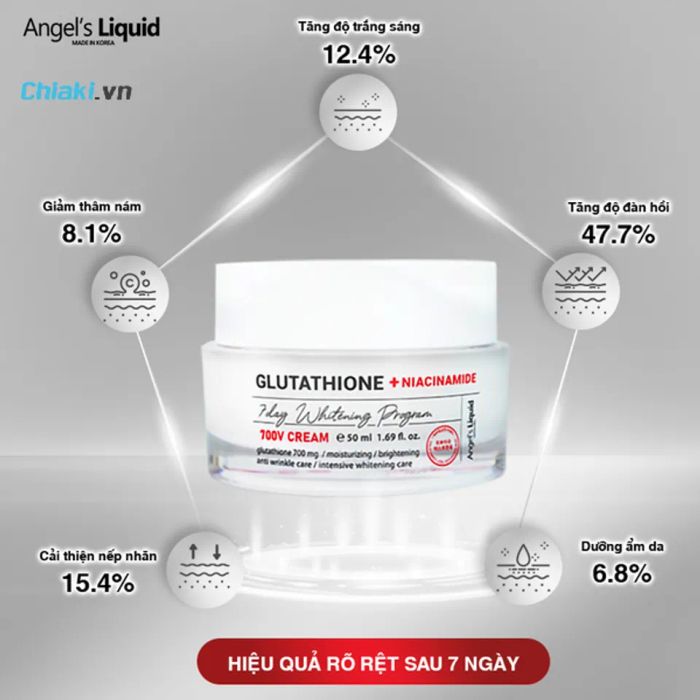 Kem dưỡng Angel's Liquid Glutathione+Niacinamide 7Day Whitening