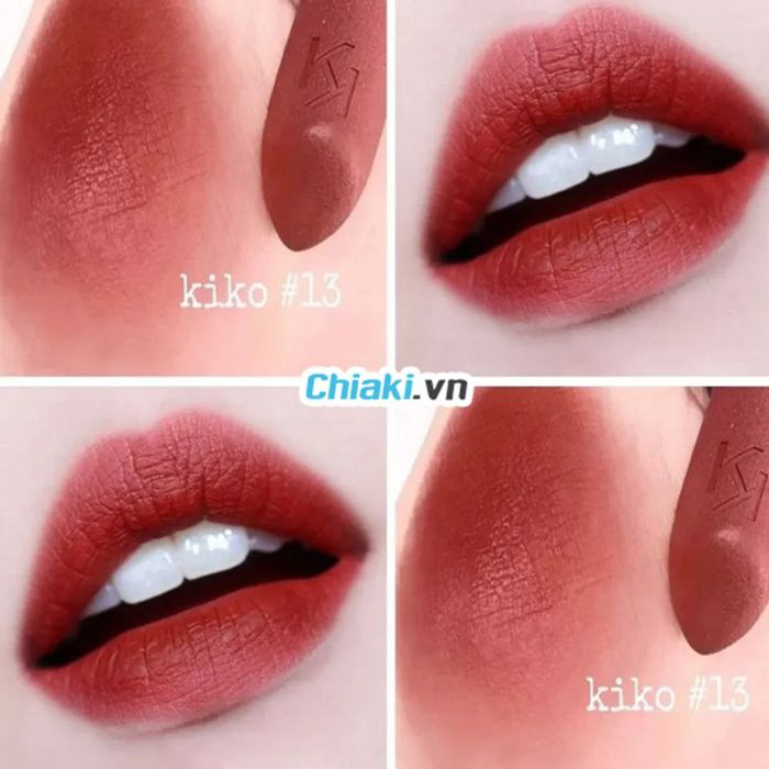 Son Kiko Powder Power Lipstick 13 Vermillion Đỏ Ánh Nâu