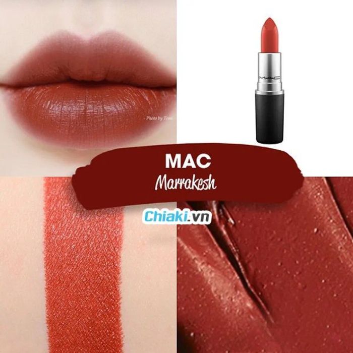 Son nâu đất Mac màu Đỏ Russian Red - sự lựa chọn đỉnh cao cho làn môi quyến rũ và đầy sức sống.