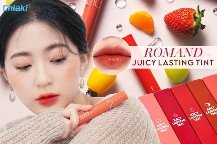 Son Romand Juicy Lasting Tint có chất son mỏng