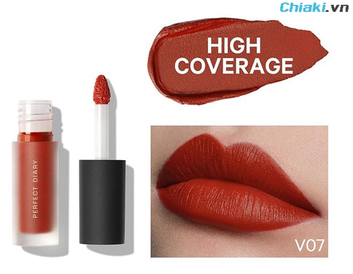 Thỏi son Perfect Diary Glossy Velvet Liquid Lipstick Matte Lip Cream V07