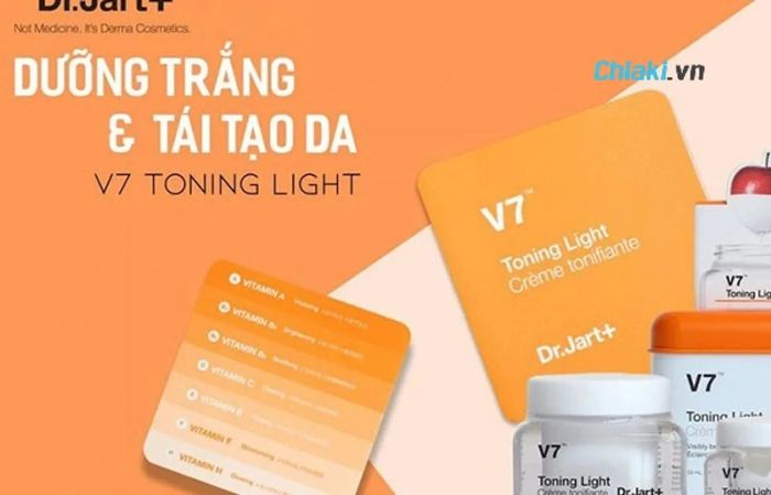 Kem dưỡng làn da nhạy cảm V7 Toning Light Dr Jart giúp làm mờ thâm