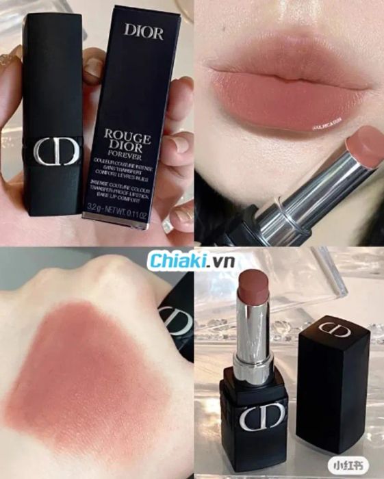 Son màu hồng đào nude Dior Rouge Forever Transfer-Proof Màu 505 Forever Sensual