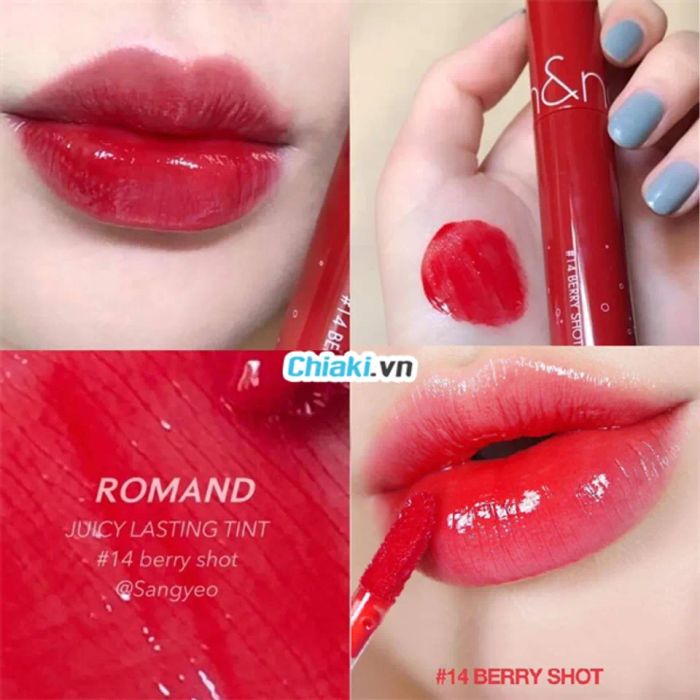 Son Tint Bóng Romand New Juicy Lasting 14 Berry Shot Đỏ Berry