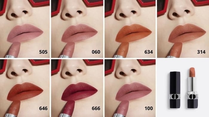 Bảng màu son Dior Matte đầy đủ, mẫu mới nhất