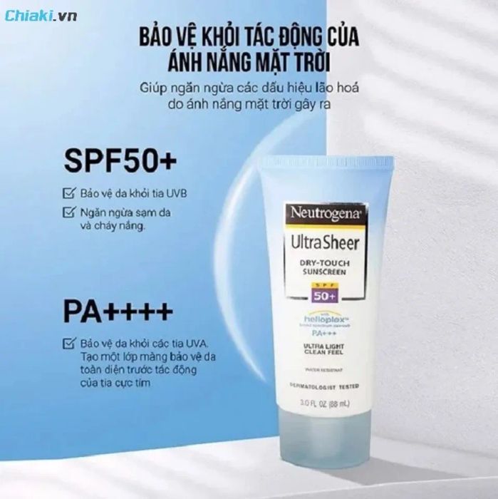 Kem chống nắng không nâng tone cho nam Neutrogena Ultra Sheer SPF 50+