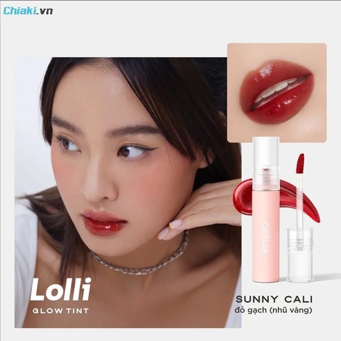 Đánh giá về son không dính ly OFÉLIA Lolli Glow Tint (màu Sunny Cali)