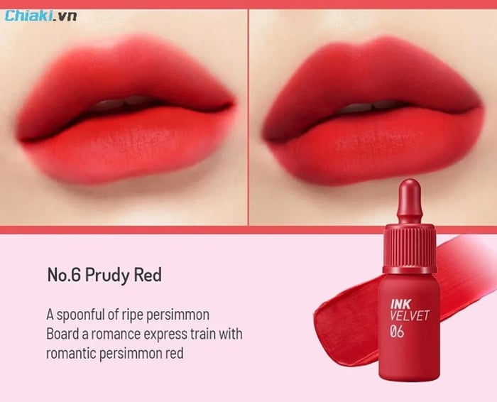 Đánh giá về son lì lâu trôi Hàn Quốc Peripera Airy Ink Velvet-06