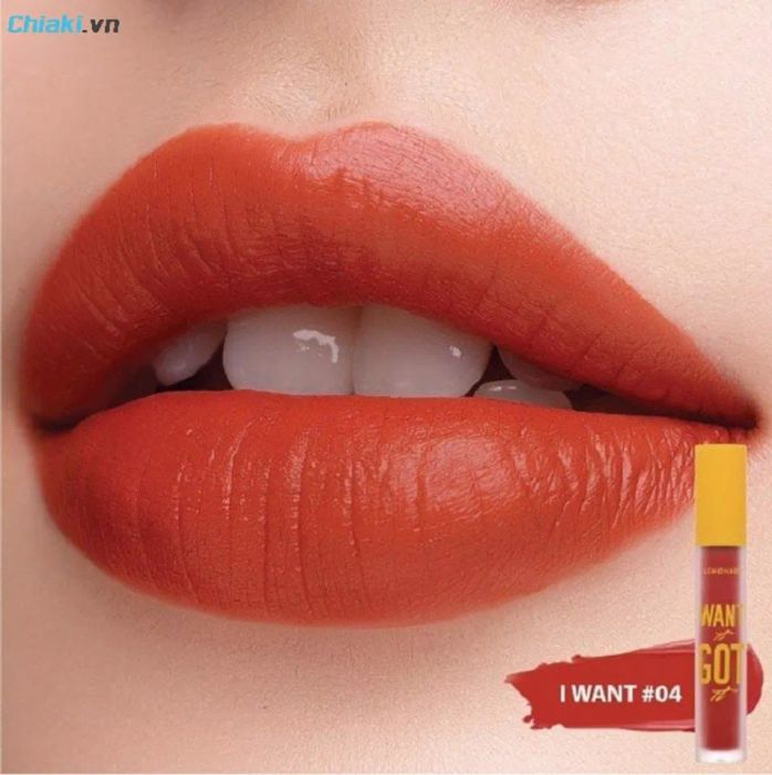 Son kem màu cam cháy Lemonade Supernatural Lip Cream #04