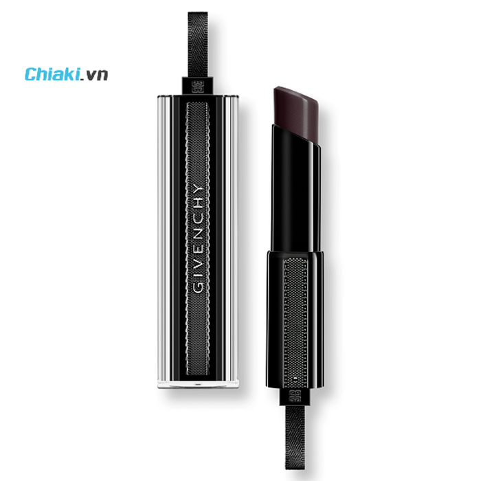 Son đen Givenchy Rouge Interdit Vinyl Extreme Shine Lipstick in Noir Revelateur