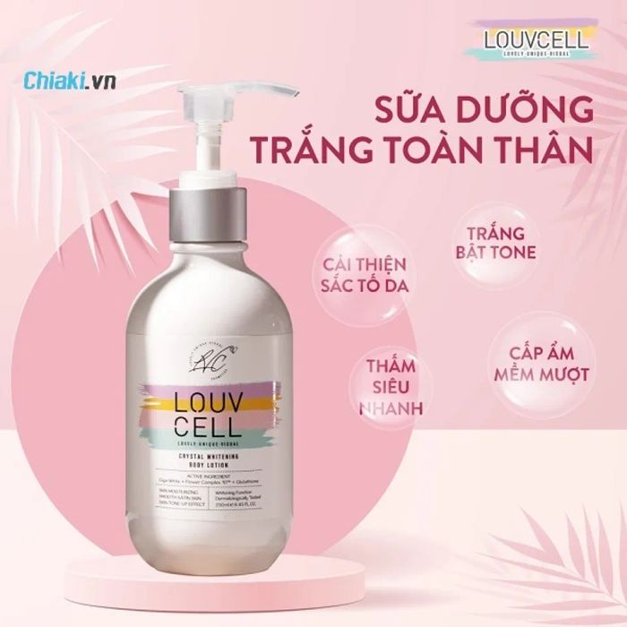 Kem dưỡng trắng da body Louv Cell, giúp làm mờ các vết thâm.