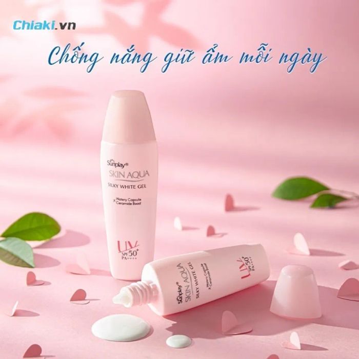 Kem chống nắng trắng da của Nhật Sunplay Skin Aqua Silky White Gel SPF50