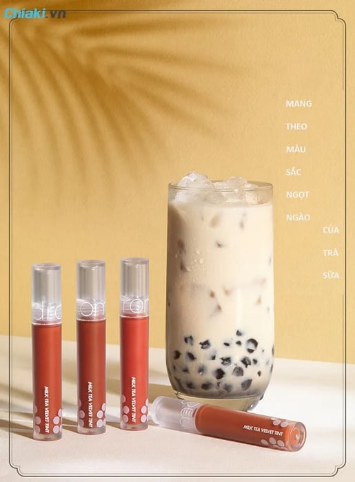 Bảng màu son Romand Milk Tea Velvet (dạng kem trà sữa)