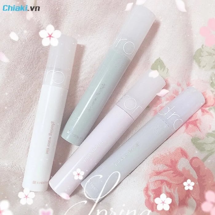 Bảng màu Son Kem Bóng Romand Hanbok Glasting Water Tint