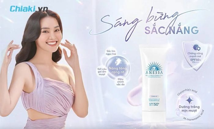 Kem chống nắng dưỡng trắng da mặt của Nhật Anessa Whitening UV Sunscreen Gel