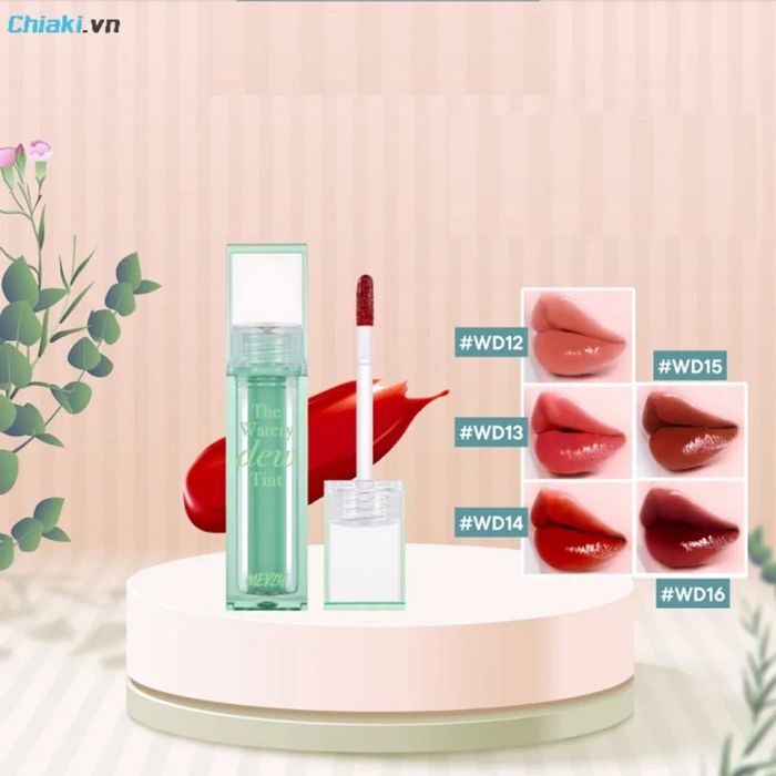 Bảng màu son Merzy The Watery Dew Tint Ver 3 gồm 5 màu sắc