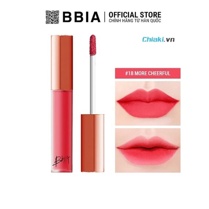 Son BBia màu hồng baby Last Velvet Lip Tint Version 4 màu 18