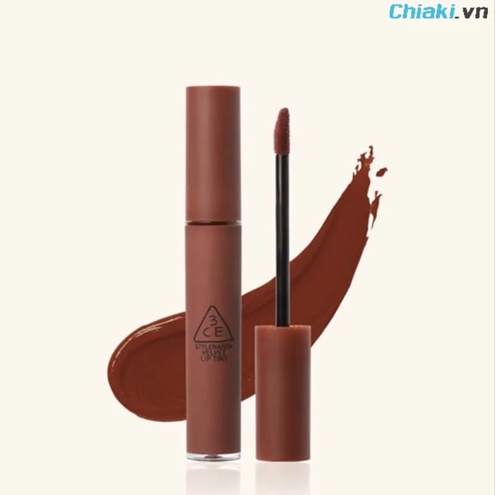 Son 3CE Velvet Lip Tint Taupe màu đỏ nâu