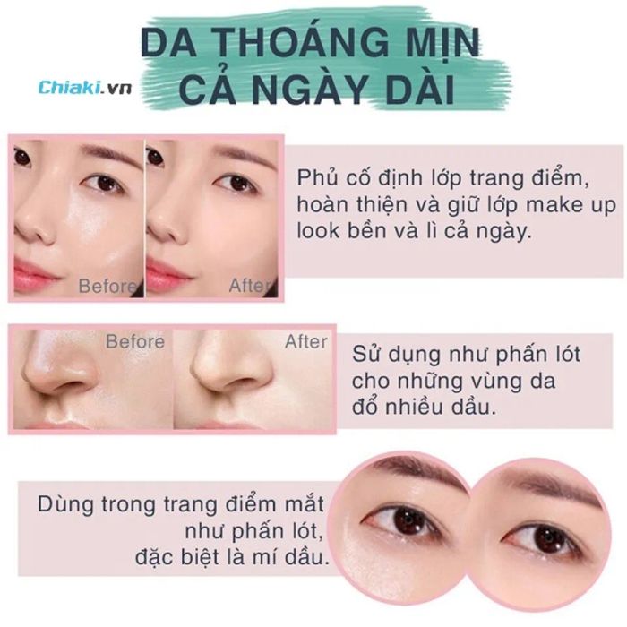 Sử dụng phấn trang điểm là biện pháp hiệu quả để che phủ khuyết điểm trên khuôn mặt.