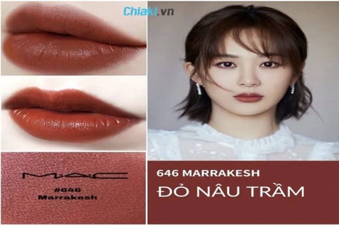 Son Mac 646 Marrakesh màu đỏ nâu trầm