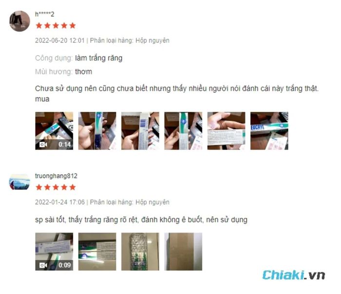 Review Kem đánh răng làm trắng răng Eucryl Toothpaste của Anh 