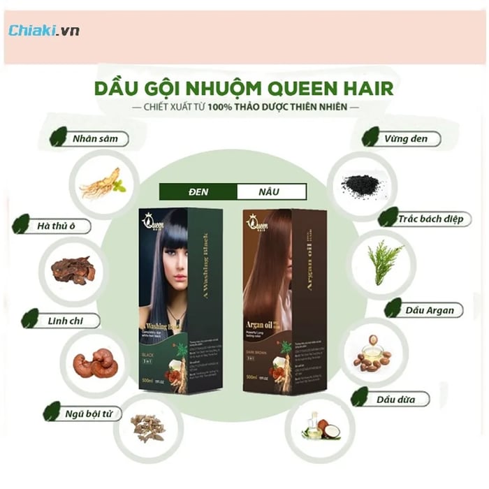 Dầu Gội Phủ Bạc Queen Hair