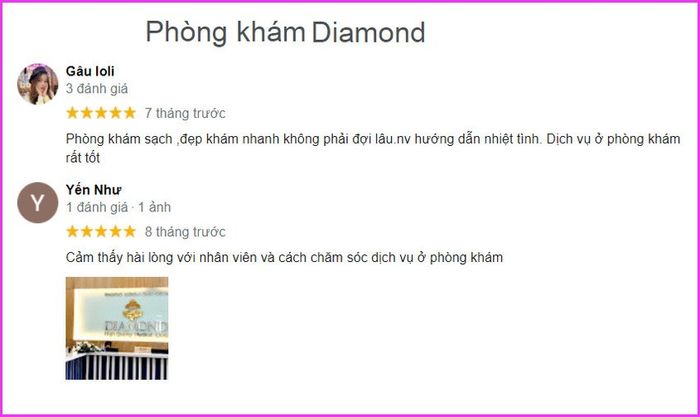 Nhận xét về phòng khám Sản Nhi Diamond