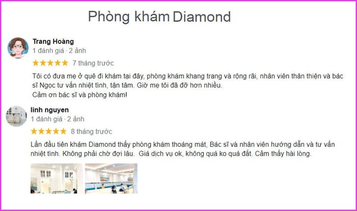 Đánh giá về phòng khám Sản Nhi Diamond