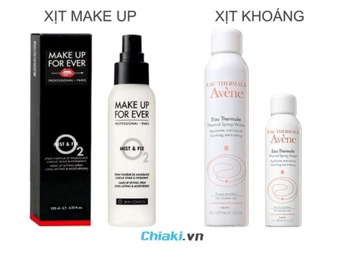 So sánh xịt khoáng và xịt giữ lớp trang điểm